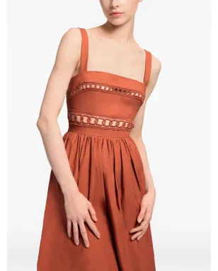 Elie Saab トリム装飾コットンミディドレス - サムネイル4