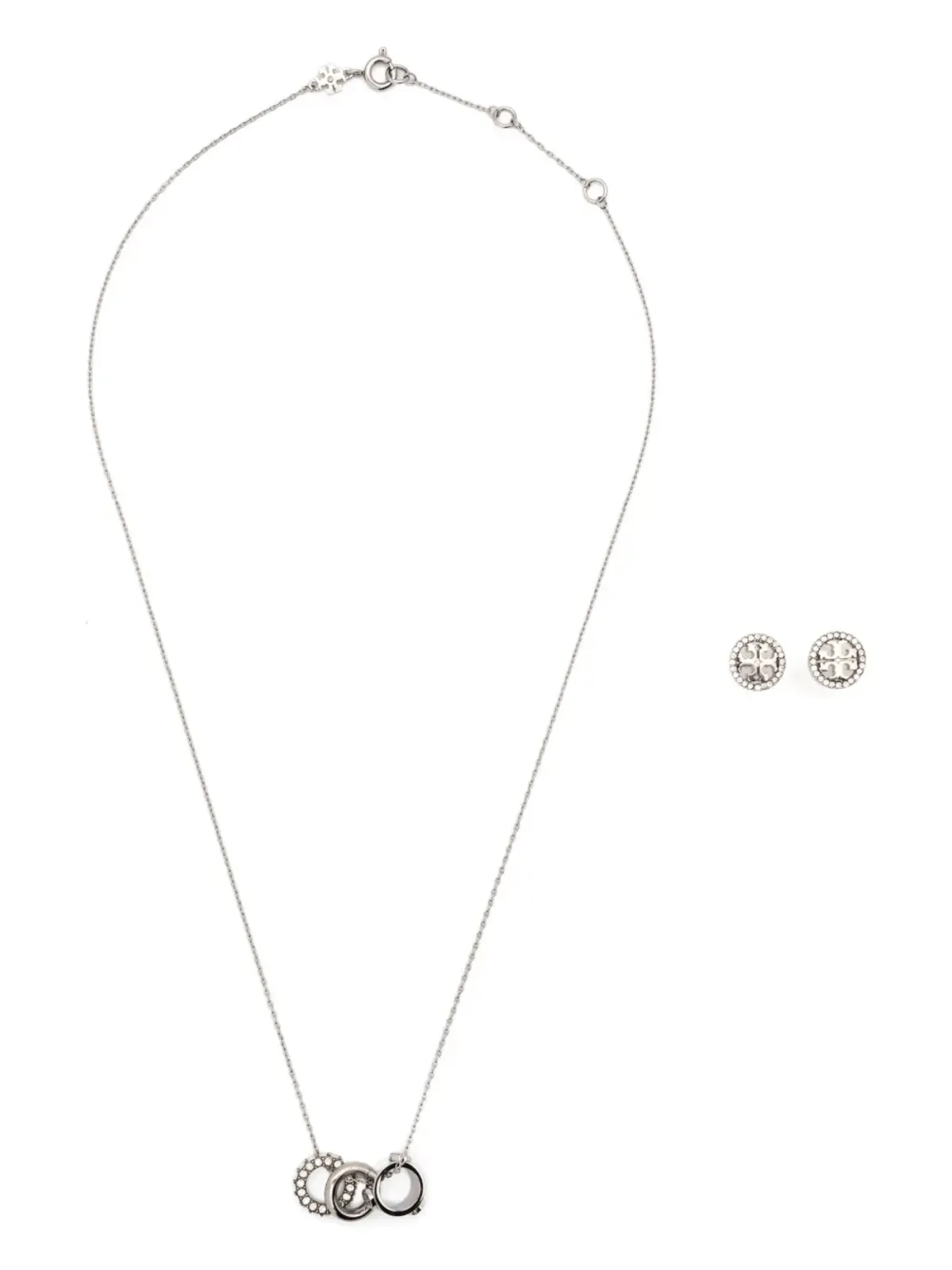 Tory Burch アイコン クリスタル装飾 ネックレスとイヤリングのセット - 画像1