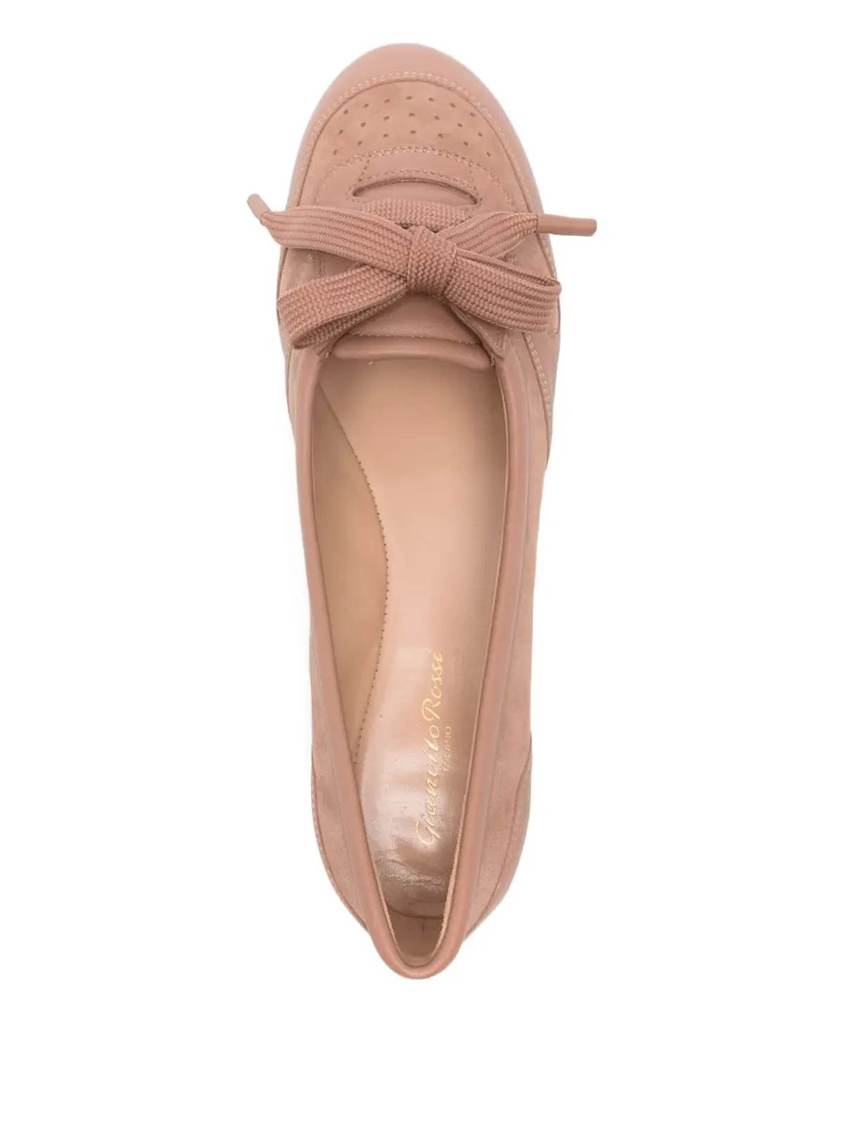 Gianvito Rossi レースアップレザー バレエフラット - 画像4