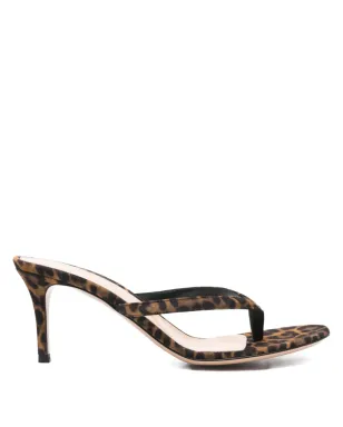 Gianvito Rossi カリプソ レオパード柄サンダル（ブラウン） - サムネイル1