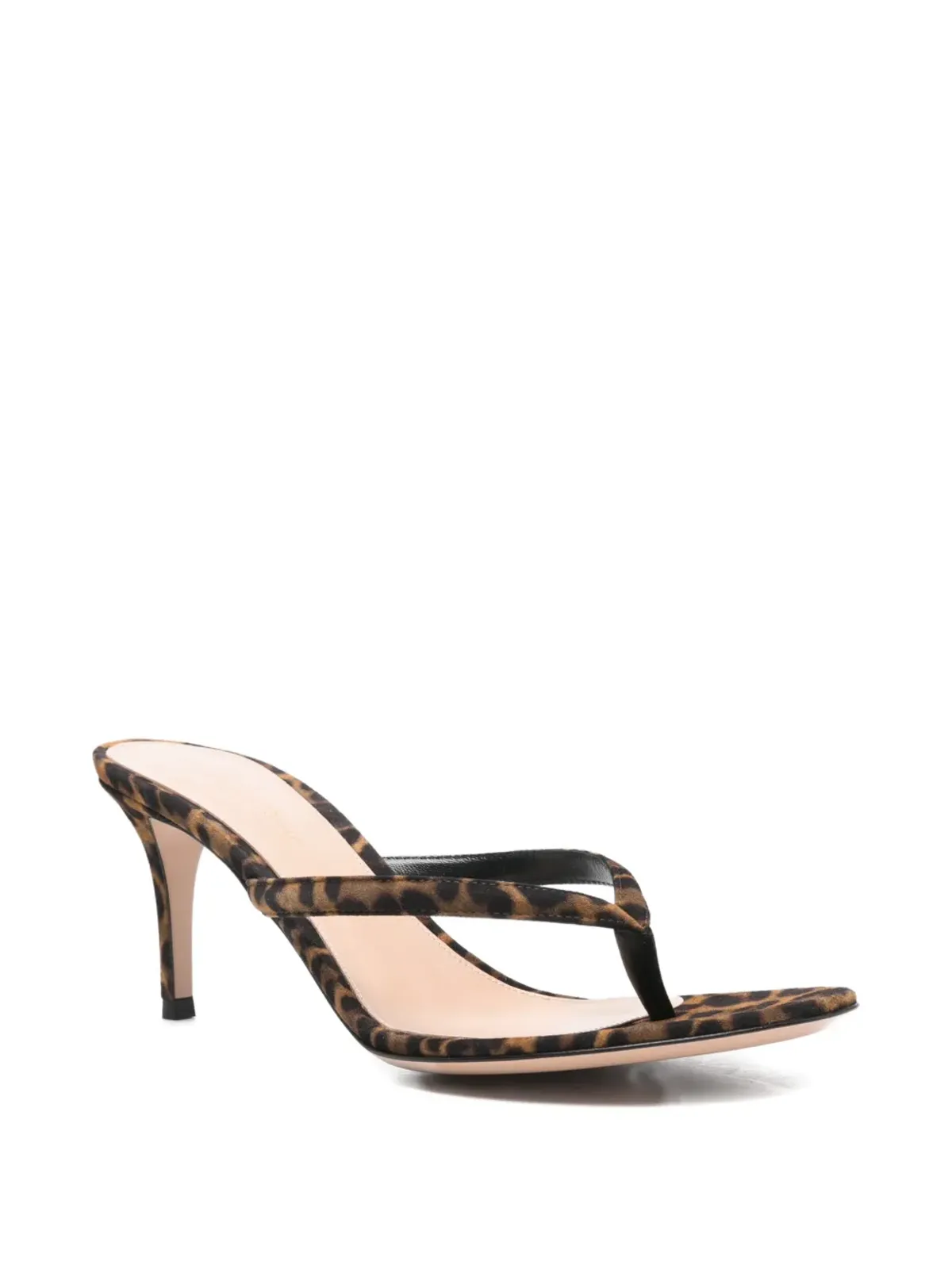 Gianvito Rossi カリプソ レオパード柄サンダル（ブラウン） - 画像2