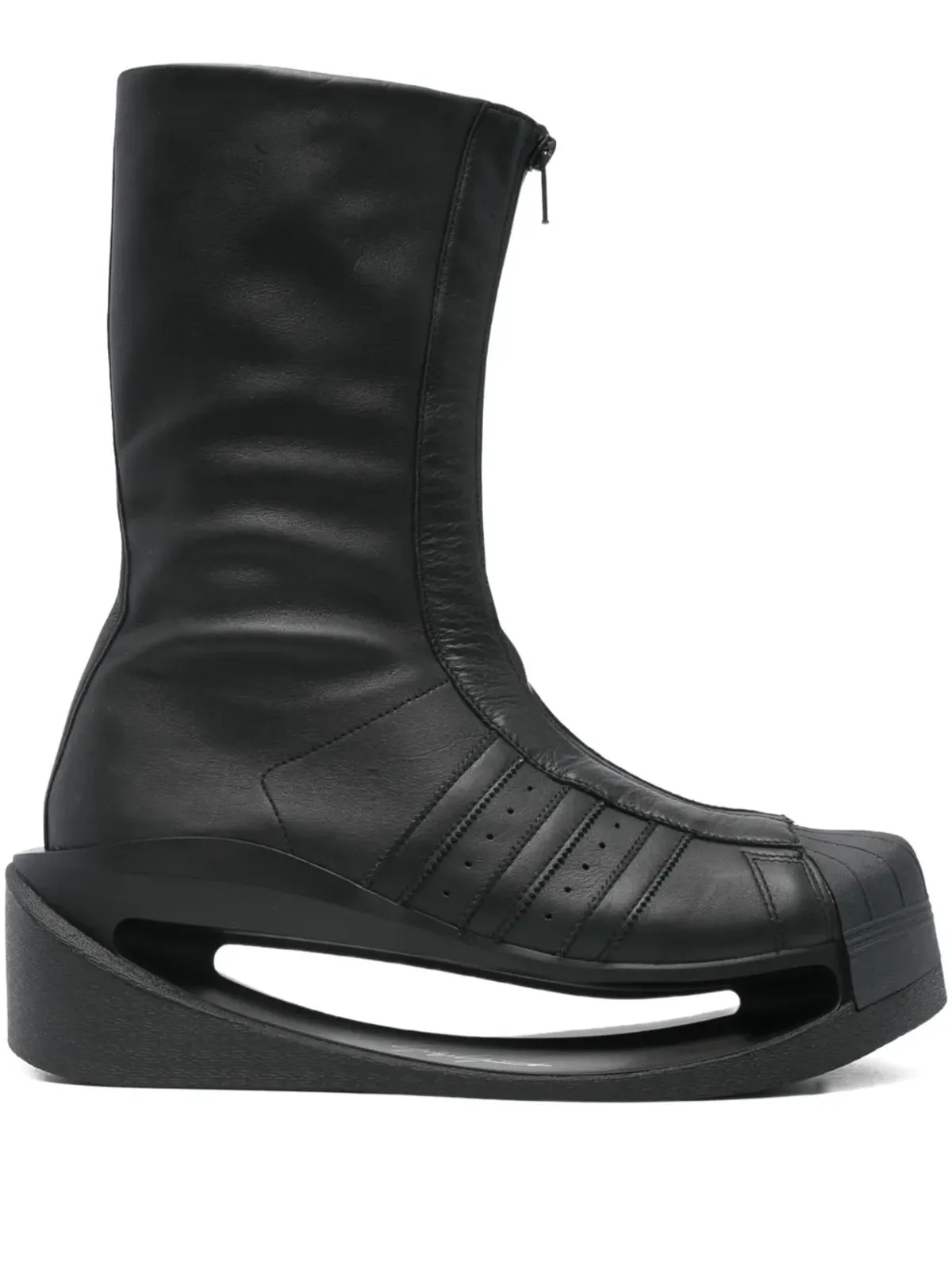 Y-3 ジップフロント・プラットフォームブーツ - 画像1