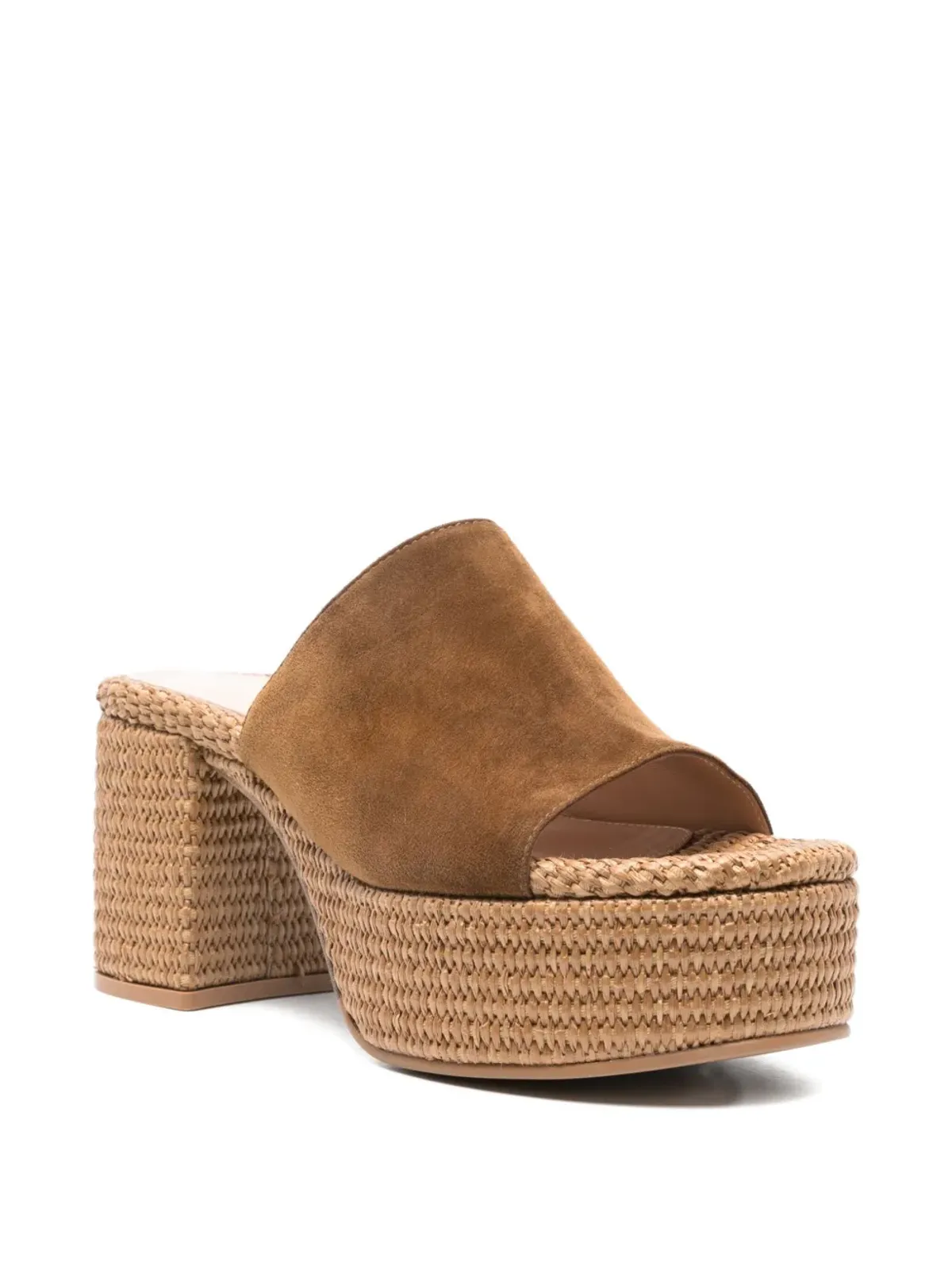 Gianvito Rossi プラットフォームスエードミュールサンダル - ブラウン - 画像2