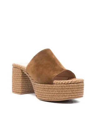 Gianvito Rossi プラットフォームスエードミュールサンダル - ブラウン - サムネイル2