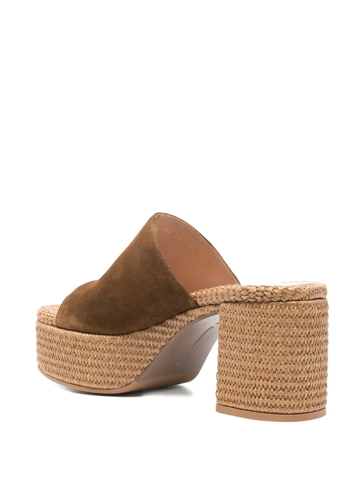 Gianvito Rossi プラットフォームスエードミュールサンダル - ブラウン - 画像3