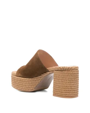 Gianvito Rossi プラットフォームスエードミュールサンダル - ブラウン - サムネイル3