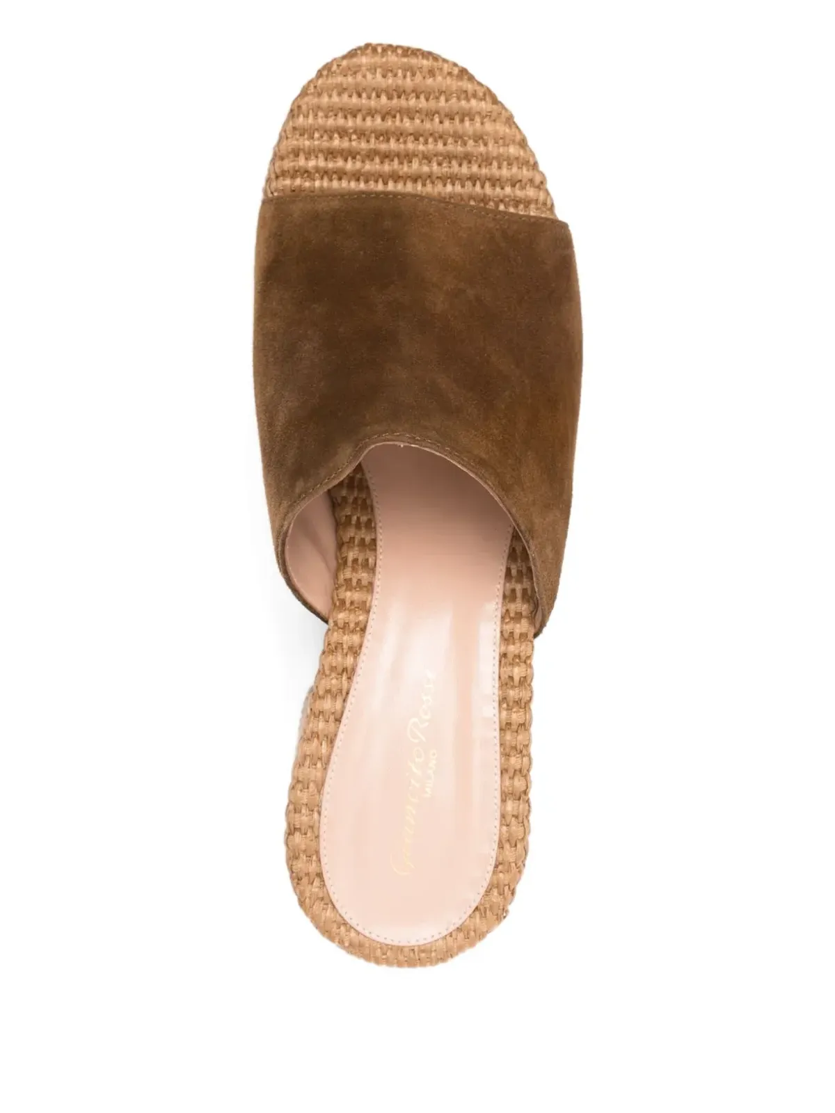Gianvito Rossi プラットフォームスエードミュールサンダル - ブラウン - 画像4