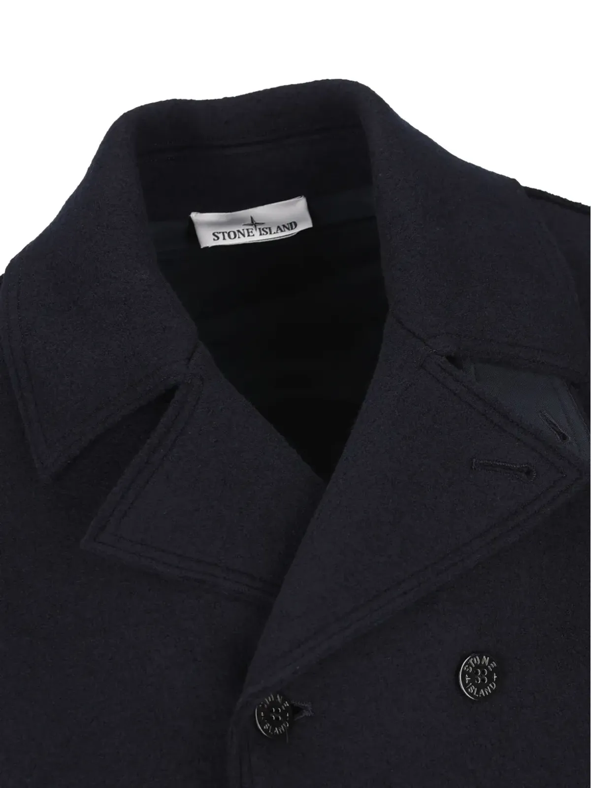Stone Island ダブルブレスト ウール ピーコート - 画像4