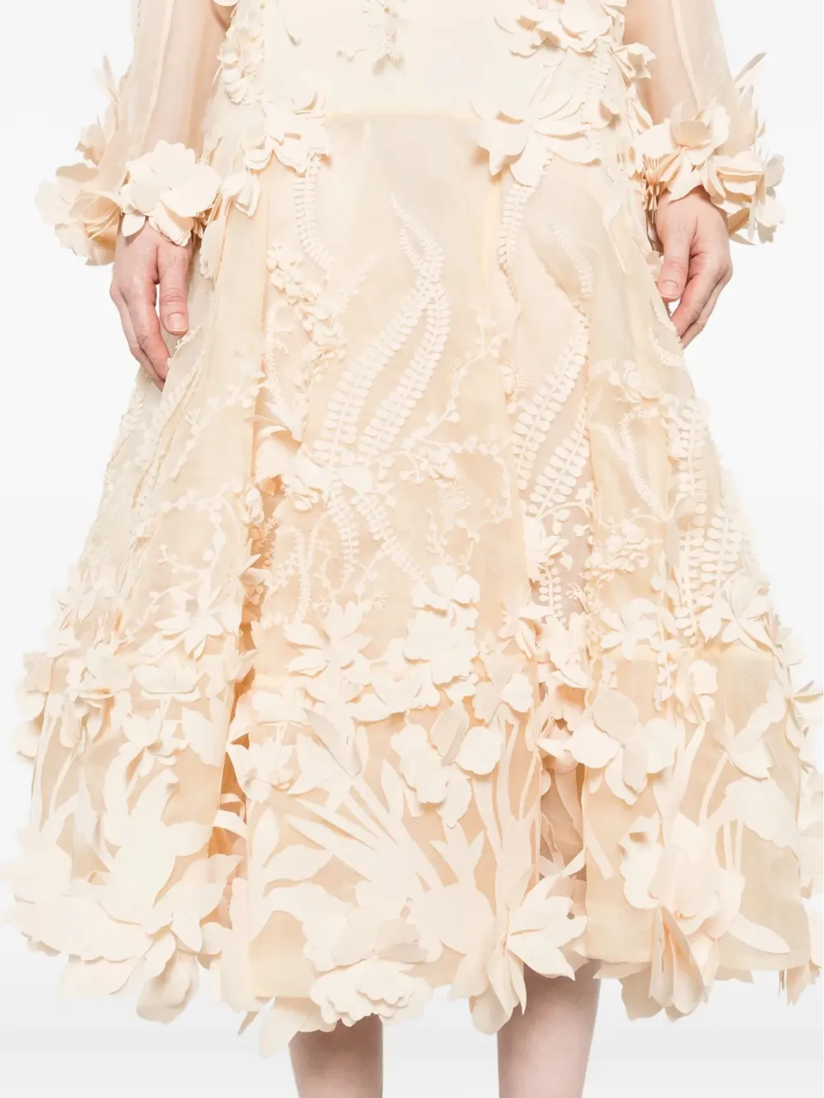 ZIMMERMANN 花柄アップリケ付きミディスカート - 画像5