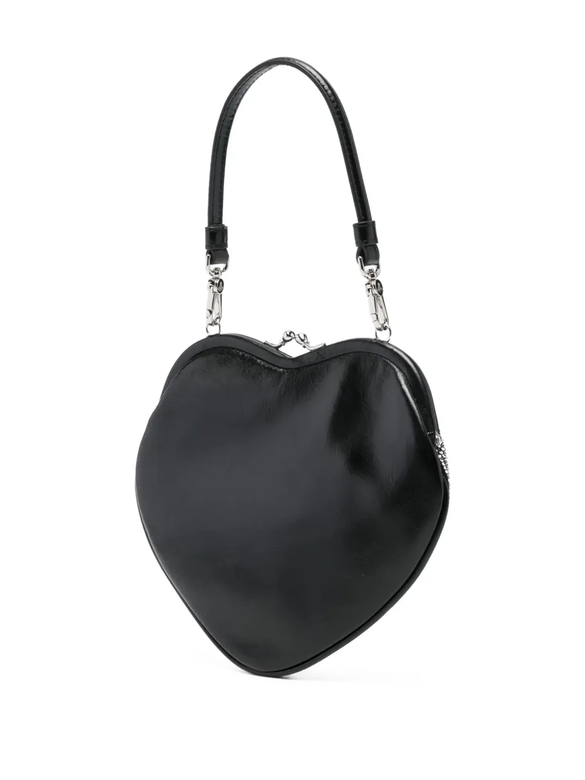 Vivienne Westwood ハート型クリスタル装飾クラッチバッグ - シルバー - 画像3