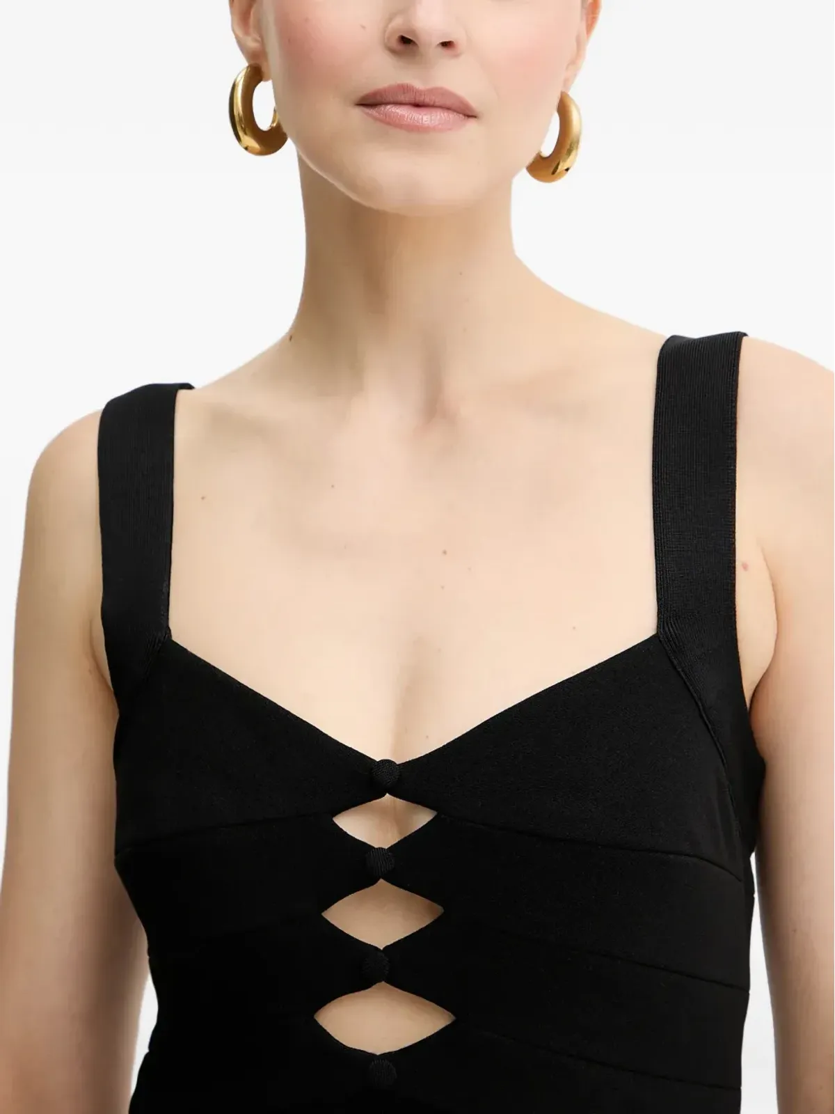Hervé Léger Alessia cutout strap maxi dress - Black - 画像4