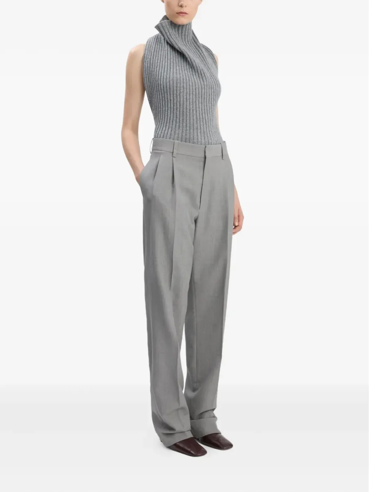 Victoria Beckham ドロップウェスト・ストレートレッグパンツ - 画像2
