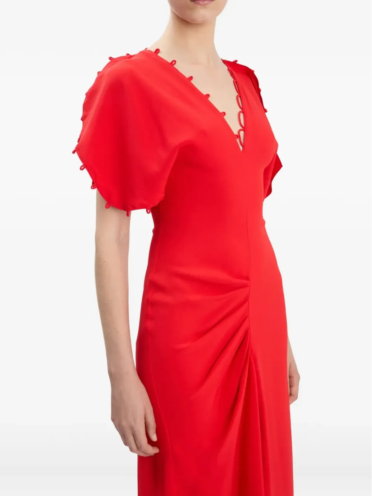Victoria Beckham rouleaux-detail midi dress - 画像5