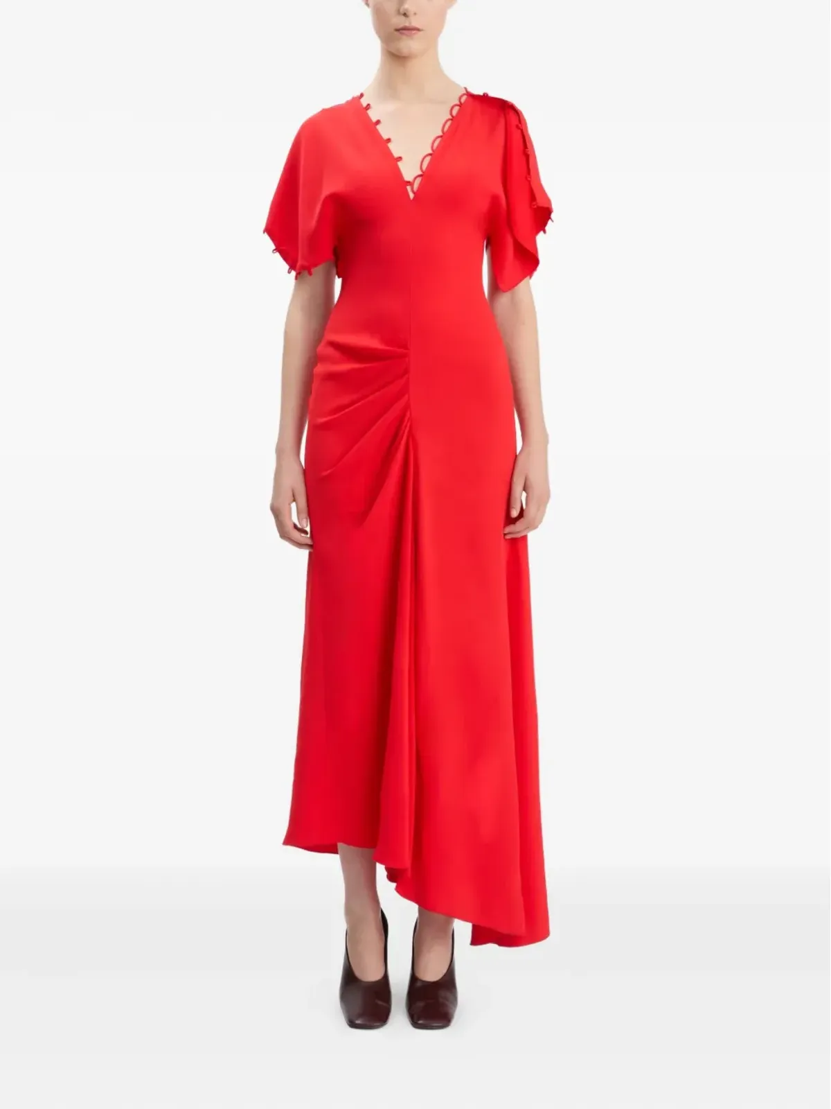 Victoria Beckham rouleaux-detail midi dress - 画像2