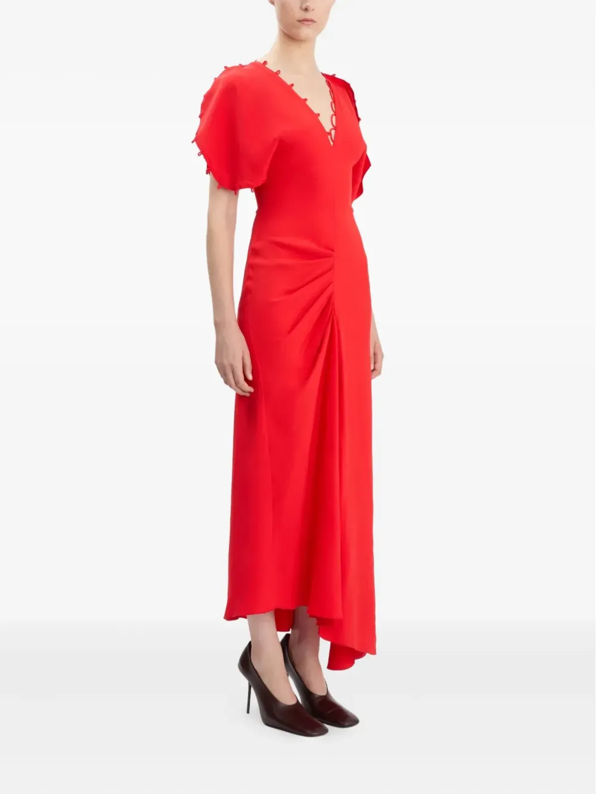 Victoria Beckham rouleaux-detail midi dress - 画像3