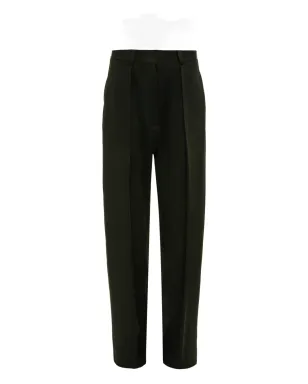 Victoria Beckham プリーツ入りストレートパンツ - ブラック - サムネイル1