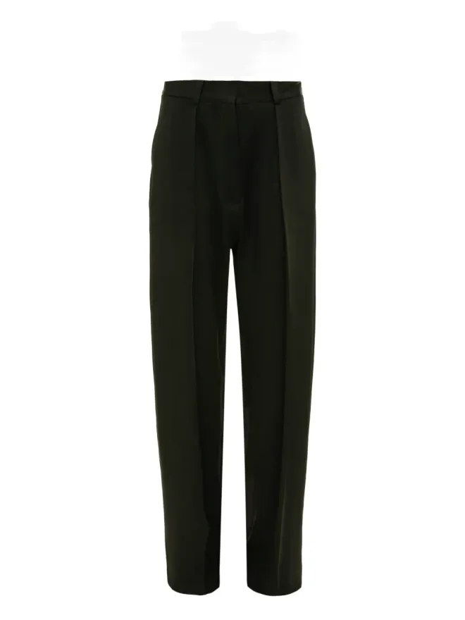 Victoria Beckham Victoria Beckham プリーツ入りストレートパンツ - ブラックの商品画像