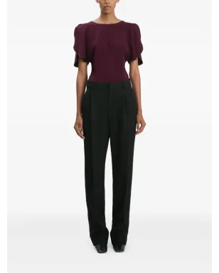 Victoria Beckham プリーツ入りストレートパンツ - ブラック - サムネイル2