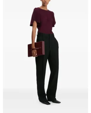Victoria Beckham プリーツ入りストレートパンツ - ブラック - サムネイル3