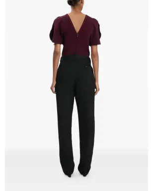 Victoria Beckham プリーツ入りストレートパンツ - ブラック - サムネイル4