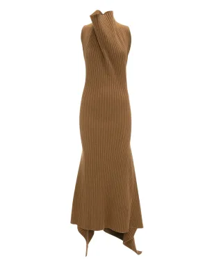 Victoria Beckham リブ編みドレープミディドレス - サムネイル1