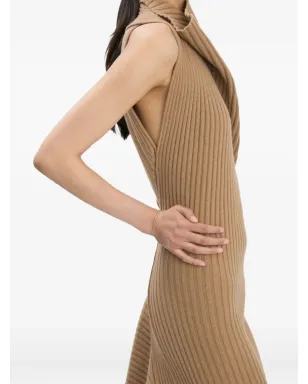 Victoria Beckham リブ編みドレープミディドレス - サムネイル5