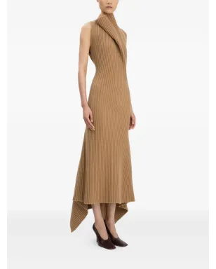 Victoria Beckham リブ編みドレープミディドレス - サムネイル3