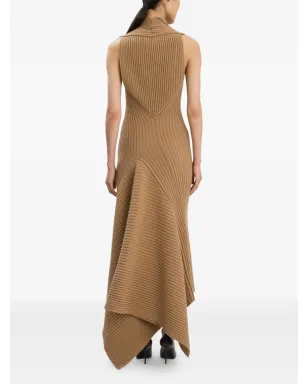 Victoria Beckham リブ編みドレープミディドレス - サムネイル4