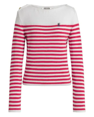 Alberta Ferretti ストライプ柄ボタン付きニットウェア - White - サムネイル1