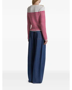 Alberta Ferretti ストライプ柄ボタン付きニットウェア - White - サムネイル3
