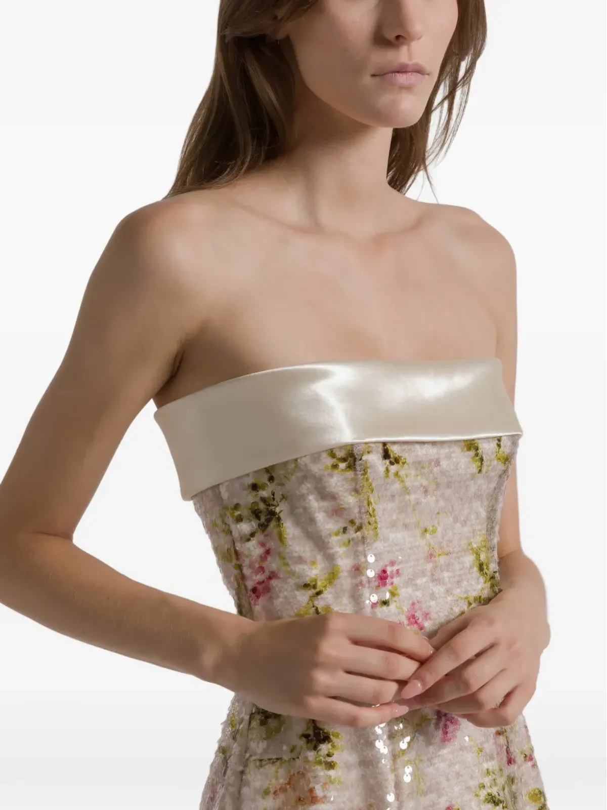 Alberta Ferretti スパンコール花柄ミニドレス - 画像4