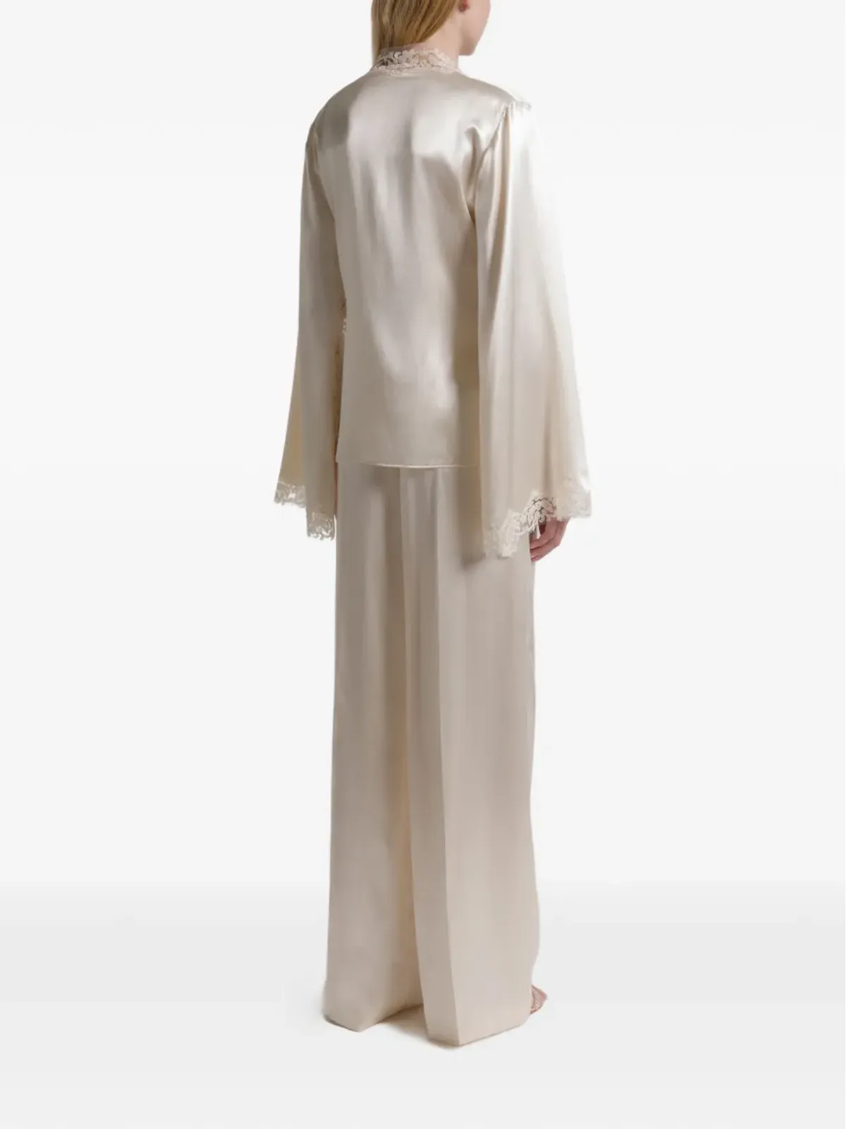 Alberta Ferretti レースVネック ブラウス - 画像3