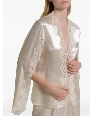 Alberta Ferretti レースVネック ブラウス - サムネイル4