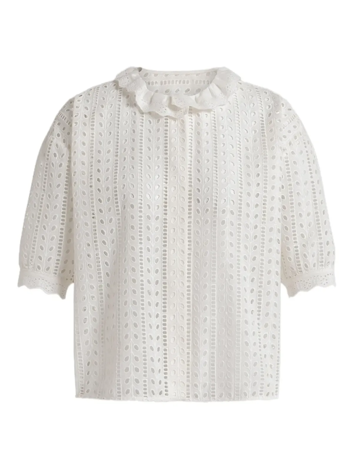 Alberta Ferretti フリルアイレットブラウス - 画像1