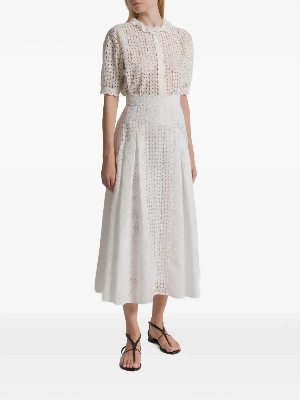 Alberta Ferretti フリルアイレットブラウス - 画像2