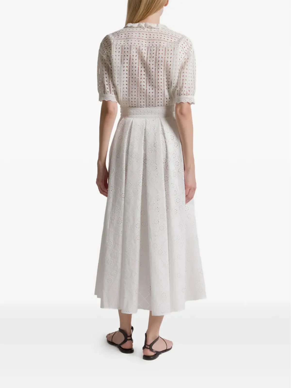 Alberta Ferretti フリルアイレットブラウス - 画像3