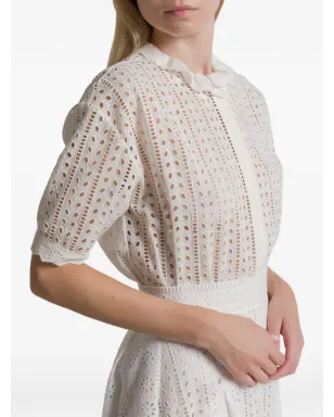 Alberta Ferretti フリルアイレットブラウス - サムネイル4