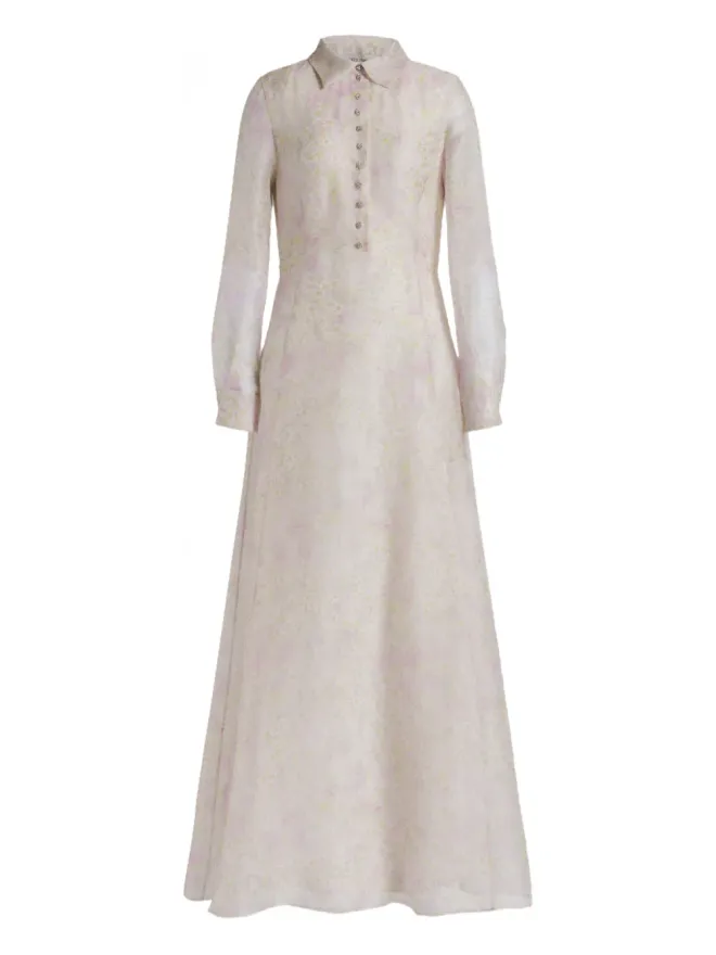 Alberta Ferretti Alberta Ferretti ボタン付き花柄マキシドレスの商品画像