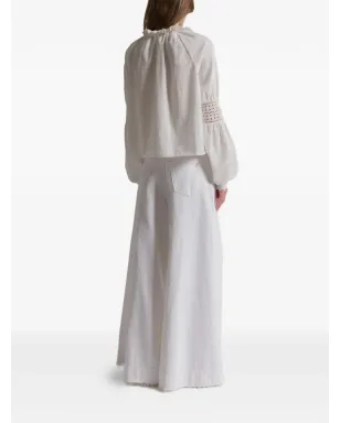 Alberta Ferretti ラッフルVネック ブラウス - サムネイル3