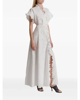 Alberta Ferretti アイレットのフリル付きマキシドレス - サムネイル2