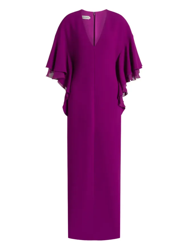 Alberta Ferretti Alberta Ferretti ラッフル Vネック マキシドレスの商品画像