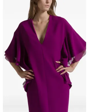 Alberta Ferretti ラッフル Vネック マキシドレス - サムネイル4