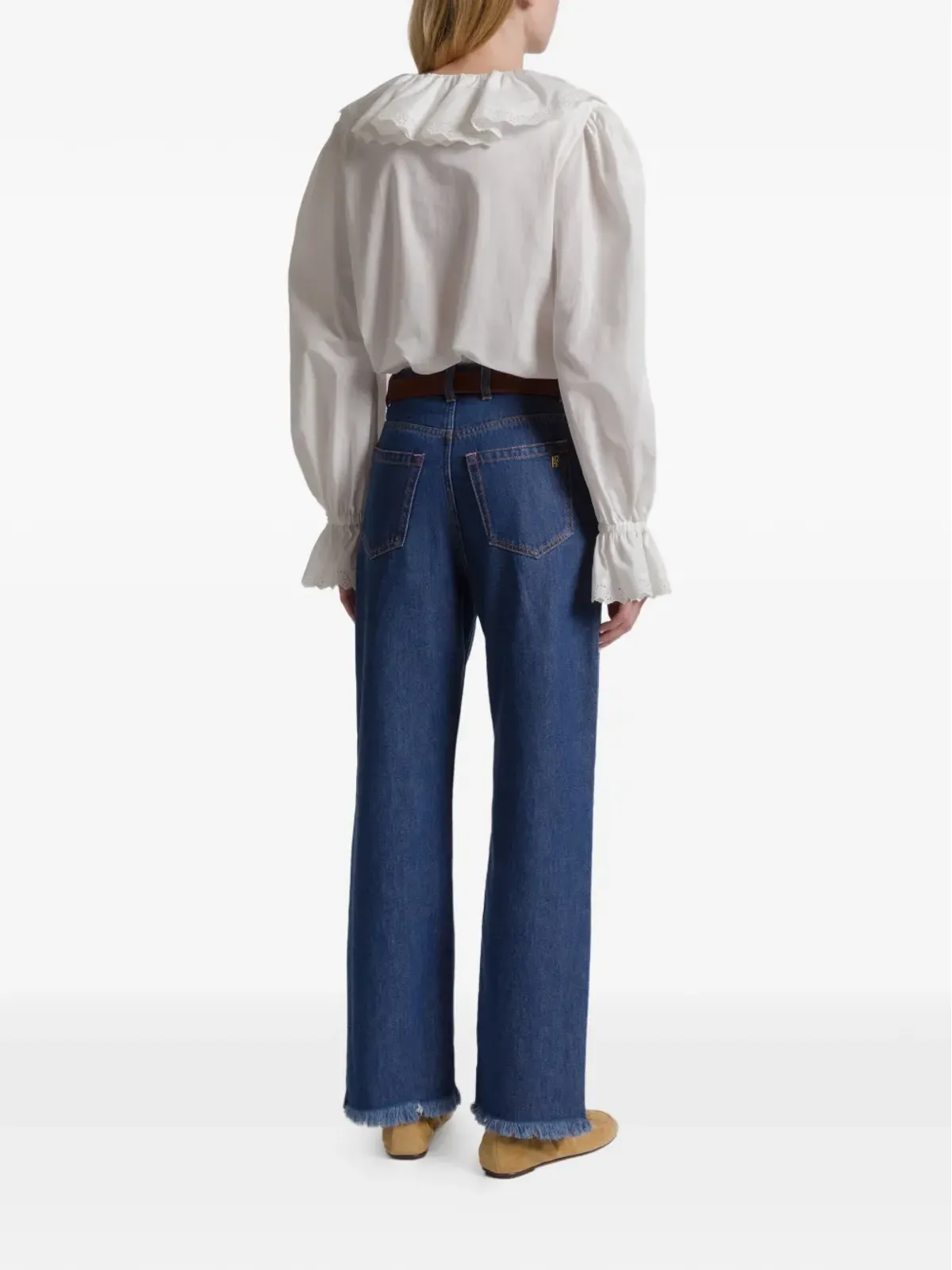 Alberta Ferretti フリルカラー ブラウス - 画像3