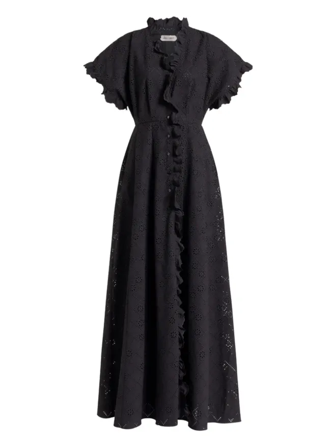 Alberta Ferretti Alberta Ferretti フリル付きアイレットドレスの商品画像