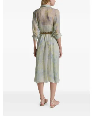 Alberta Ferretti 襟付き花柄ドレス - サムネイル3