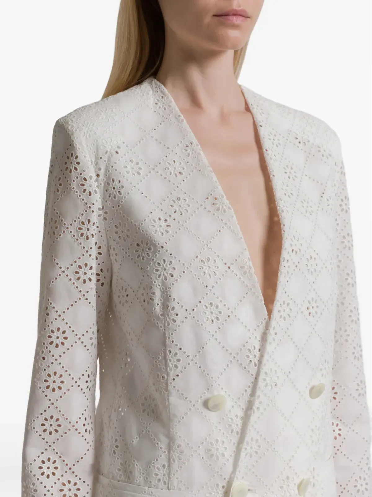 Alberta Ferretti ダブルブレスト アイレット ブレザー - 画像4