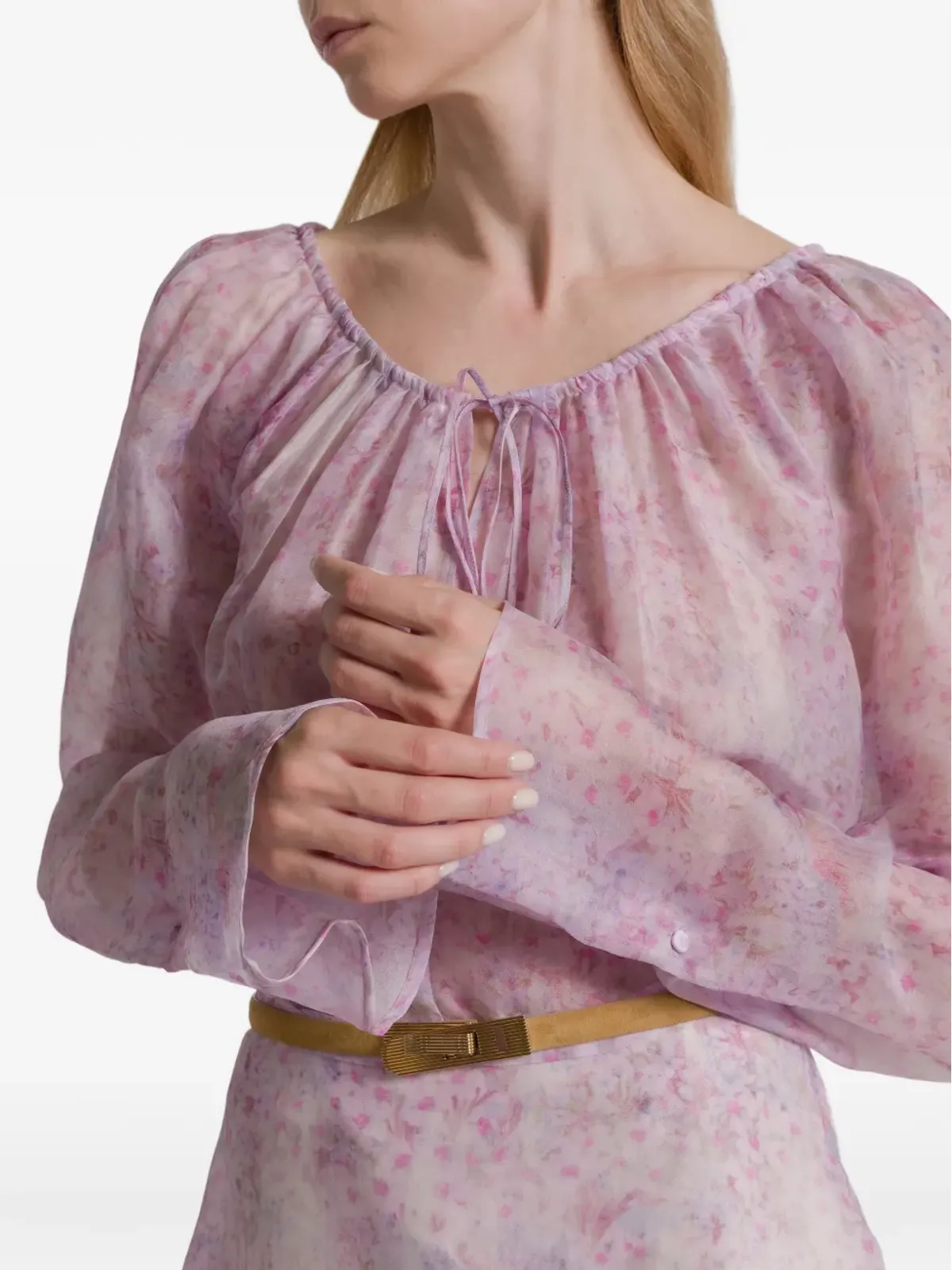 Alberta Ferretti 花柄長袖ブラウス - 画像4