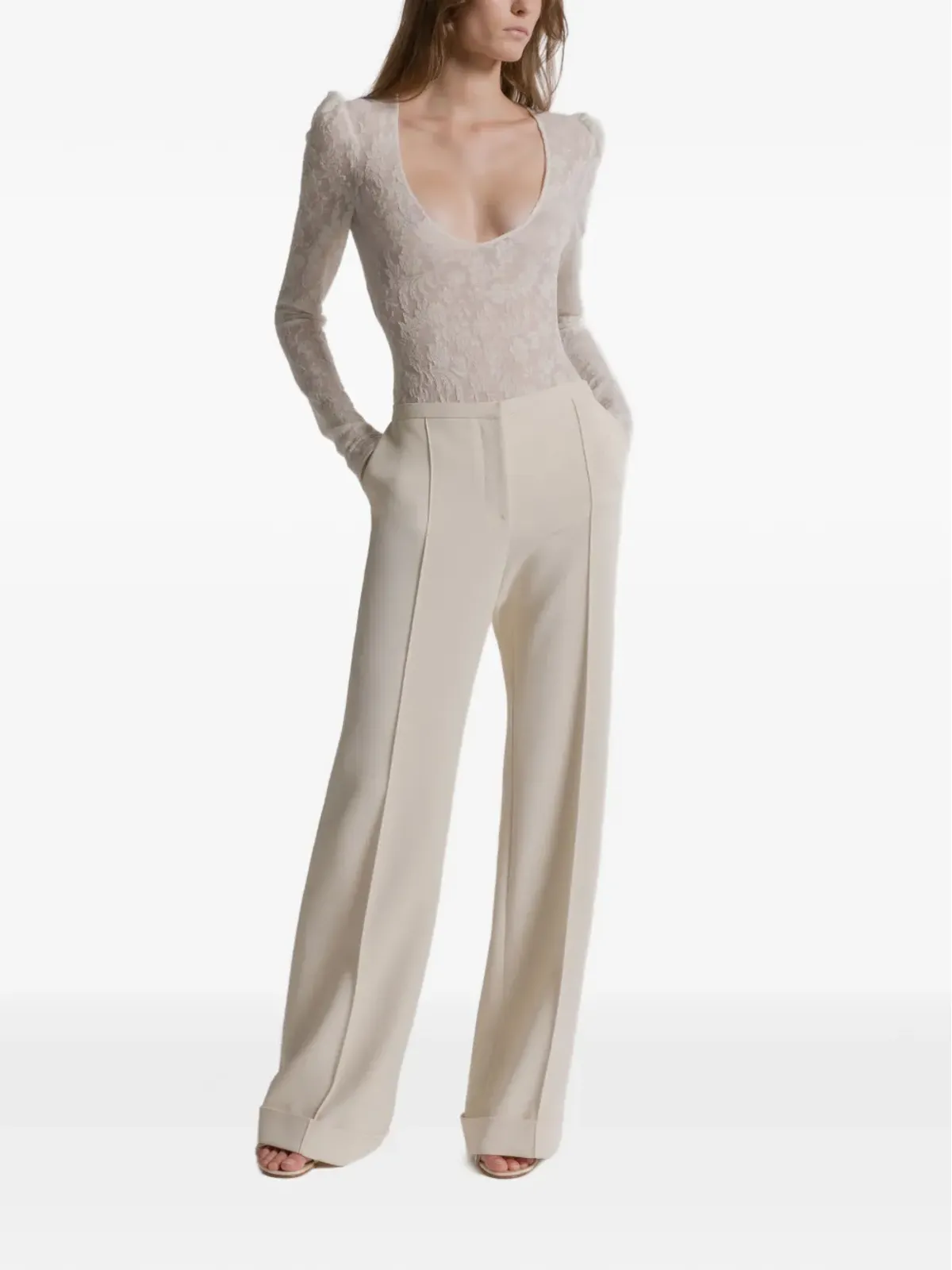 Alberta Ferretti ロングスリーブ ウール ブラウス - 画像2
