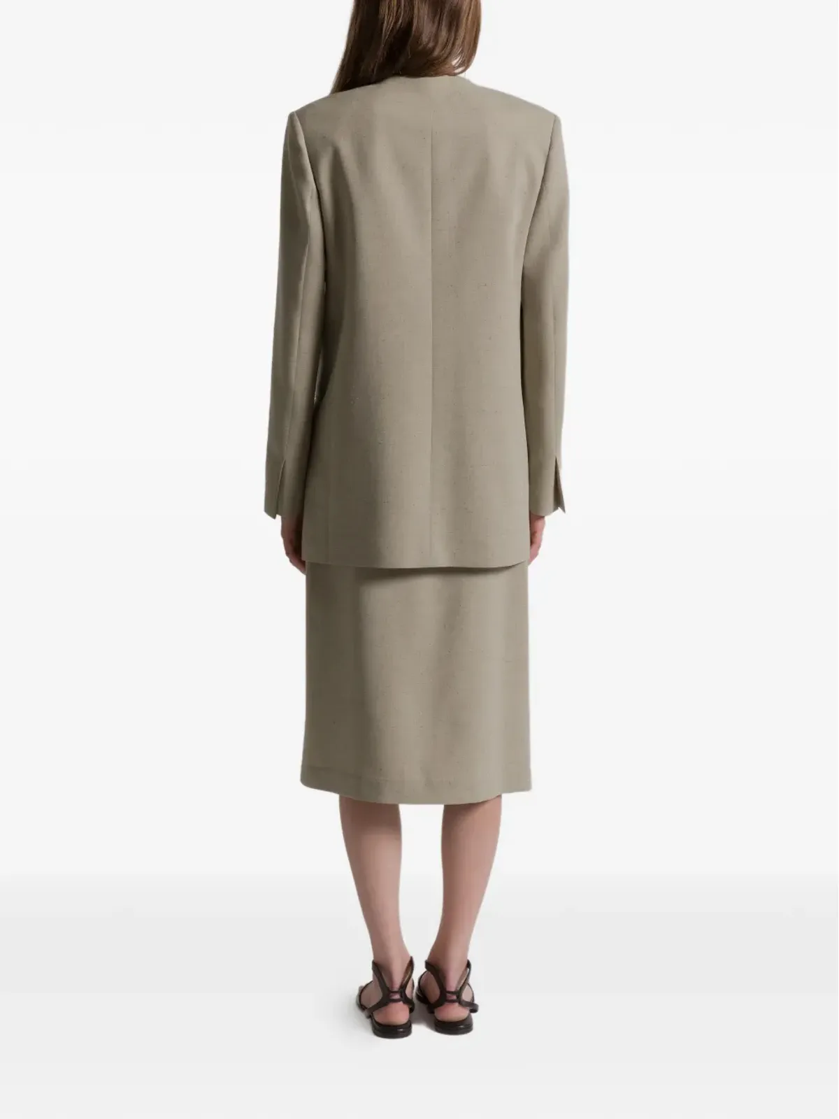 Alberta Ferretti スリットディテール ミディスカート - 画像3