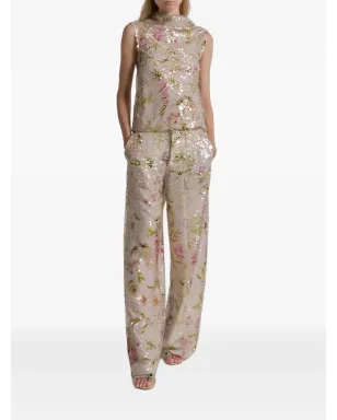 Alberta Ferretti スパンコール花柄ノースリーブタンクトップ - サムネイル2